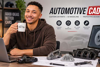 design automotive cad, custom car parts, 3d printing model and prototype design