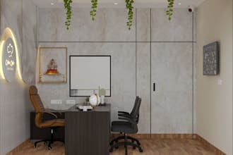 redesign 3d architectural mixed use building, office layout,cafe interior render