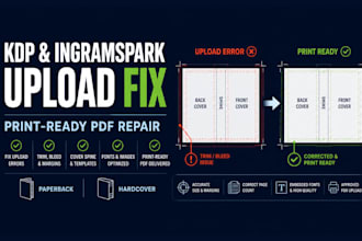 fix KDP and ingramspark paperback and hardcover upload errors