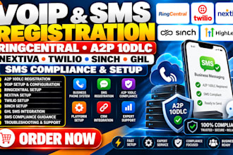 voip ringcentral a2p 10dlc registration nextiva twilio sinch ghl sms compliance
