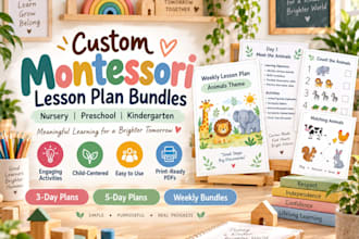 create custom montessori lesson plan bundles for nursery and kindergarten