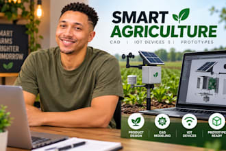 design smart agriculture product, agtech cad, iot farming device and prototype