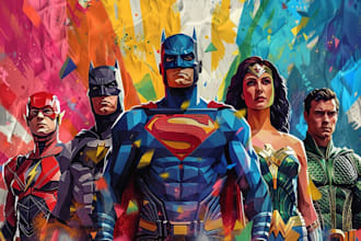 design an amazing superhero pop art