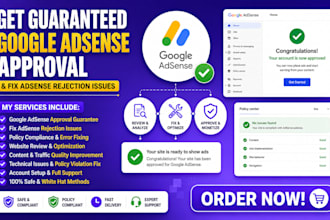 get guaranteed google adsense approval and fix adsense rejection website issues