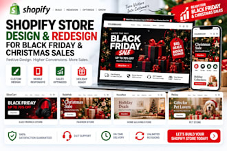 shopify store design and redesign for black friday and christmas sales