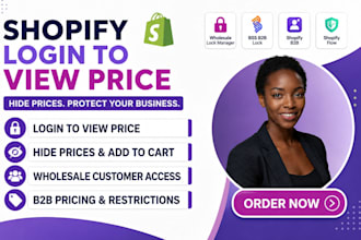 setup shopify login to view price for b2b wholesale stores bss shopify b2b lock