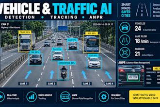 develop vehicle detection, traffic monitoring, license plate and computer vision