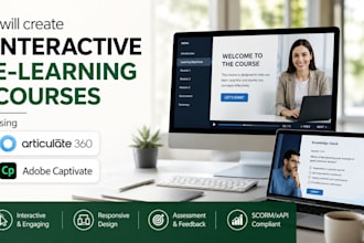 create interactive elearning course on articulate 360, adobe captivate