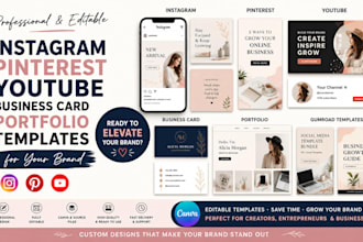 design instagram pinterest youtube business card portfolio templates gumroad