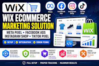 setup wix ecommerce marketing facebook ads instagram shop tiktok shop ads