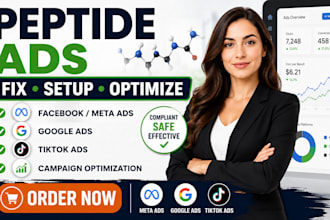 fix peptide ads, setup compliant peptide ads on facebook, google and tiktok