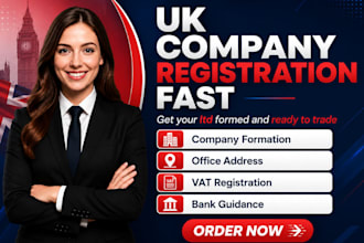 register your UK ltd company and help with vat, utr or eori