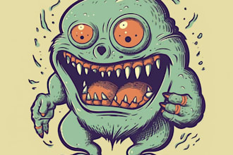 design high quality vintage monster logo with t shirt design