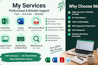 do data entry typing and exel