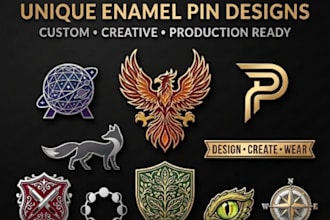 design custom hard and soft enamel pin, unique label pin and badge art