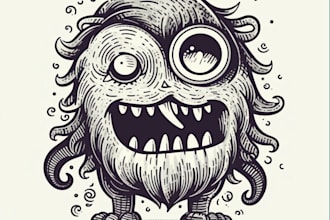 design a vintage nue monster mascot logo
