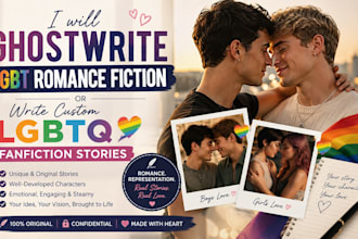 ghostwrite lgbt romance fiction or write custom lgbtq fanfiction stories