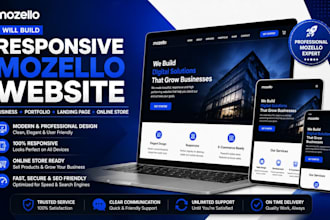 build responsive mozello business portfolio landing page online store website