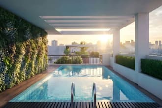 create a professional pario and pool design with city permit