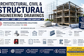 design architect, civil and structural engineering drawing in texas california