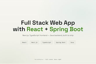 develop full stack web app with react next js and spring boot