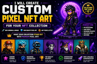 create custom pixel nft art for you nft collection