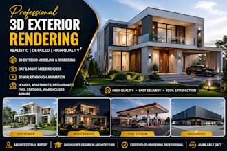 design exterior render 3d architecture rendering of commercial, house, warehouse