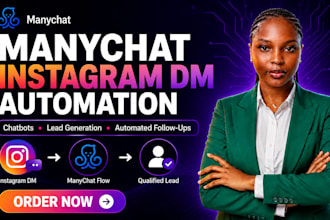 build manychat instagram dm automation, chatbot and lead generation
