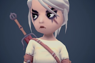 build 3d low poly character models rigging  animation for game assets