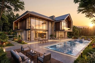 design a professional architectural walkthrough visualisation fast