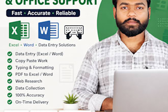 clean and formatting your data, data entry and convert pdf,