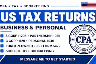 prepare and efile form 1120 5472 US late tax return filling CPA llc registration