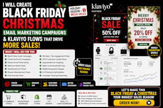 create black friday christmas email marketing campaigns and klaviyo flows