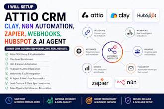 setup attio crm clay attio n8n automation zapier webhooks hubspot attio ai agent