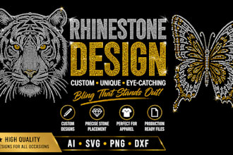 bulk rhinestone template design professionally