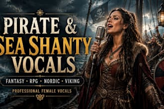sing pirate music, sea shanty, fantasy, ambient, rpg vocals, nordic, viking song