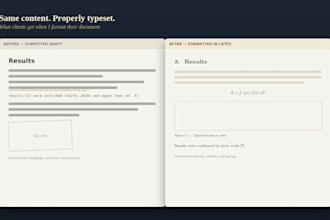 format and edit your thesis or paper in latex