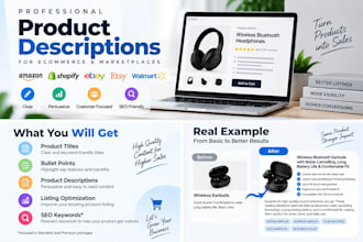 write product descriptions and optimize ecommerce listings