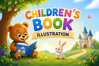 illustrate 3d children story book illustration book design picture book for KDP