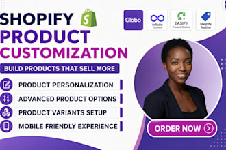 setup shopify product personalization options and variants globo easify native