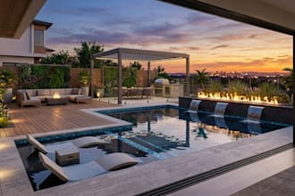 create pool design and patio design with lumion 3d render