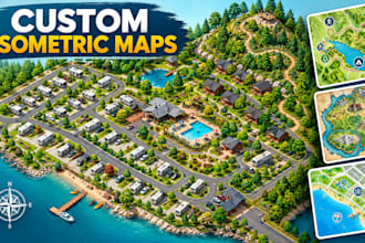 create custom  isometric maps, hiking, tourism and rv park maps
