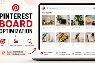 optimize pinterest boards with SEO titles, descriptions and keywords