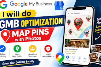 gmb optimization, map pins with photos
