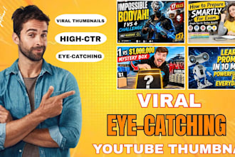 design viral eye catching youtube thumbnail in 2 hours