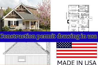 draw 2d floor plans, construction permit drawings and architectural house plans