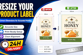resize your product label and correct dimensions for accurate printing