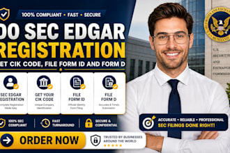 do sec edgar registration, get cik code, file form id and form d