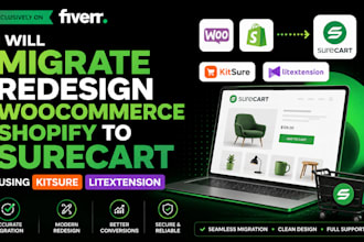 migrate redesign woocommerce shopify to surecart using kitsure litextension