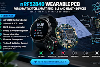 design nrf52840 wearable pcb for smartwatch, smart ring, ble and health devices